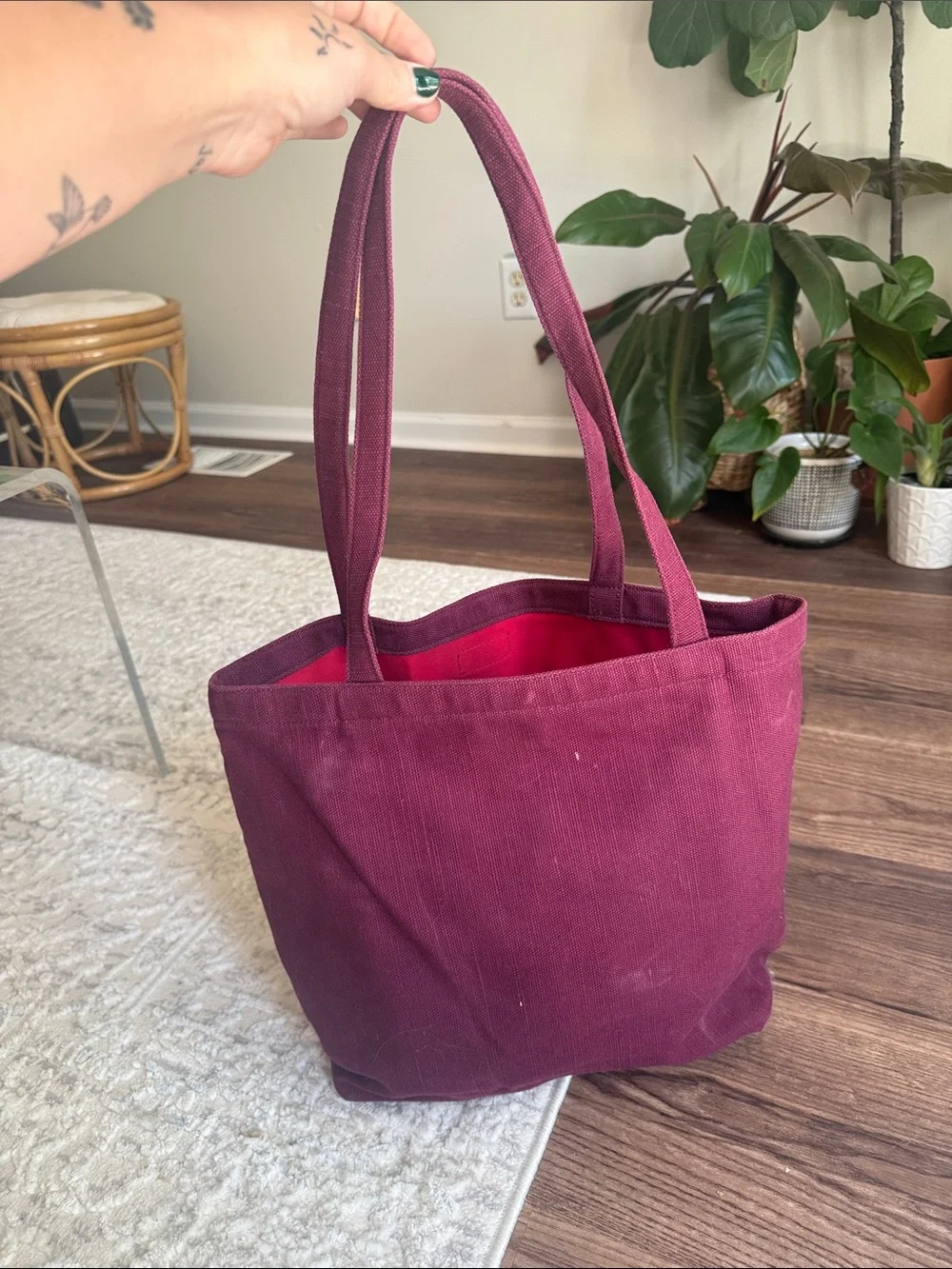 KATE SPADE Jack Spade On Purpose Canvas Bow Tote Bag in Cherry UVRU0161